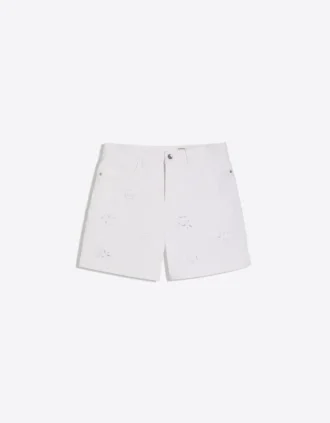 Baggy-malliset brodeeratut Denim-bermudashortsit