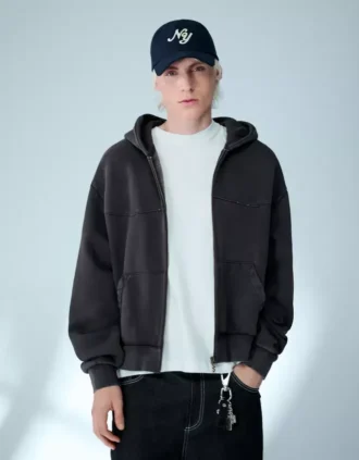 Boxy Fit Cropped Zip-Up Sweatshirt – Collegepaidat ja hupparit – Miesten