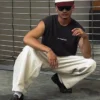 Brodeerattu hihaton T-paita