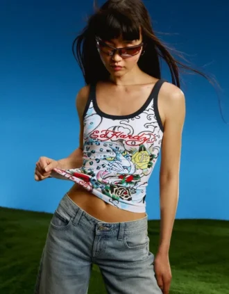 Ed Hardy X Bershka -kuvioitu liivitoppi
