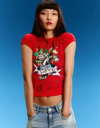 Ed Hardy X Bershka lyhythihainen printtipaita