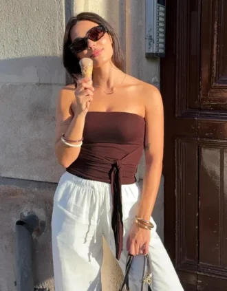 Edessä solmittava bandeau-toppi – #Bershkastyle – Naiset