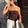 Edessä solmittava bandeau-toppi – #Bershkastyle – Naiset