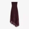 Epäsymmetrinen pitsi-tylli-bandeau-midimekko