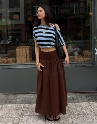 Epäsymmetrinen raidallinen neule – #Bershkastyle – Naiset