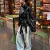 Erittäin leveälahkeiset matalavyötäröiset farkut – #Bershkastyle – Naiset