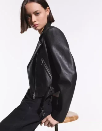 Faux Leather biker-takki – Takit ja trenssit