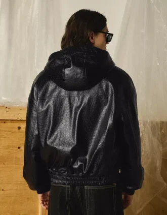 Faux Leather Jacket with Hood – Takit
