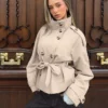 Funnel Neck Trench Jacket