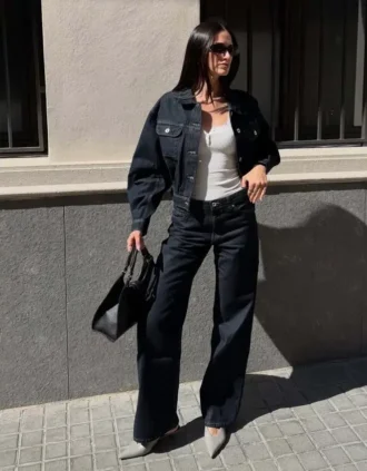 Lyhyt pallomainen Denim-takki – Takit ja trenssit