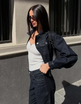 Lyhyt pallomainen Denim-takki – Takit ja trenssit