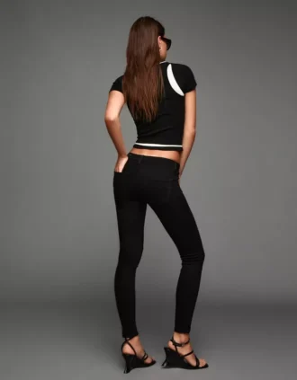 Keskikorkeat push-up-Skinny-farkut – Housut