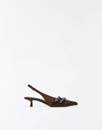 Kitten-Heel-slingback-kengät soljilla – Korkokengät