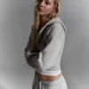 Korkeavyötäröinen vetoketjullinen huppari – #Bershkastyle – Naiset
