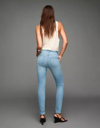 Korkeavyötäröiset pehmeät Skinny-farkut – Housut