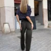 Korkeavyötäröiset suorat Wide Leg farkut – Housut