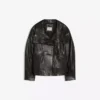 Naisten Leather Funnel Neck Takki