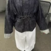 Oversize teksturoitu Denim-takki