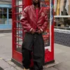 Painettu Faux Leather bomber-takki