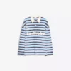 Painettu pitkähihainen T-paita, pikeepaidan kaulus – #Bershkastyle – Naiset