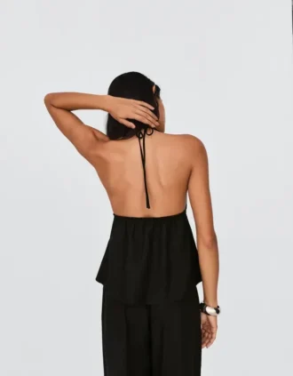 Pellavaseosinen halterneck-liivi – #Bershkastyle – Naiset