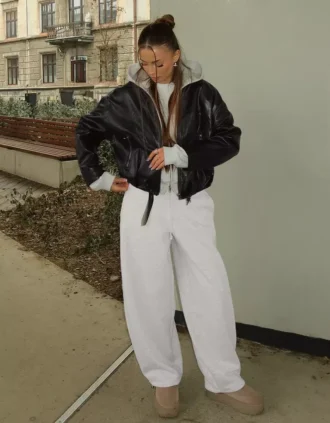 Plush Barrel -housut, joissa on kiristysnauhat – #Bershkastyle – Naiset
