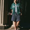 Raidalliset pyyheefektiset bermudashortsit – Bershka Lovers