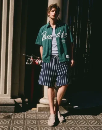 Raidalliset pyyheefektiset bermudashortsit – Bershka Lovers