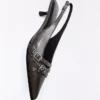 Soljelliset slingback-kengät, matala kanta – korkokengät