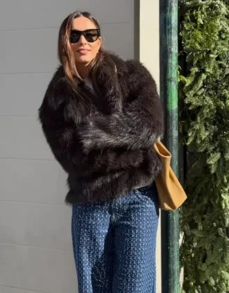 Tekoturkisesta valmistettu takki – #Bershkastyle – Naisten
