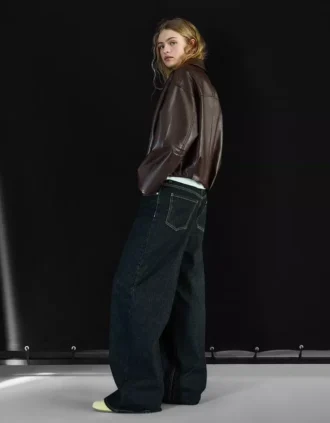 Vyötäröinen Faux Leather bomber-takki – Takit ja trenssit
