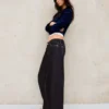 Wide Leg Low-Rise Jeans – Housut