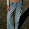 Wide Leg Low-Rise Jeans – Housut