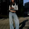 Wide Leg Low-Rise Jeans – Housut